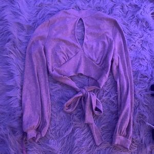 Turtle Neck Cut Out Cropped Top